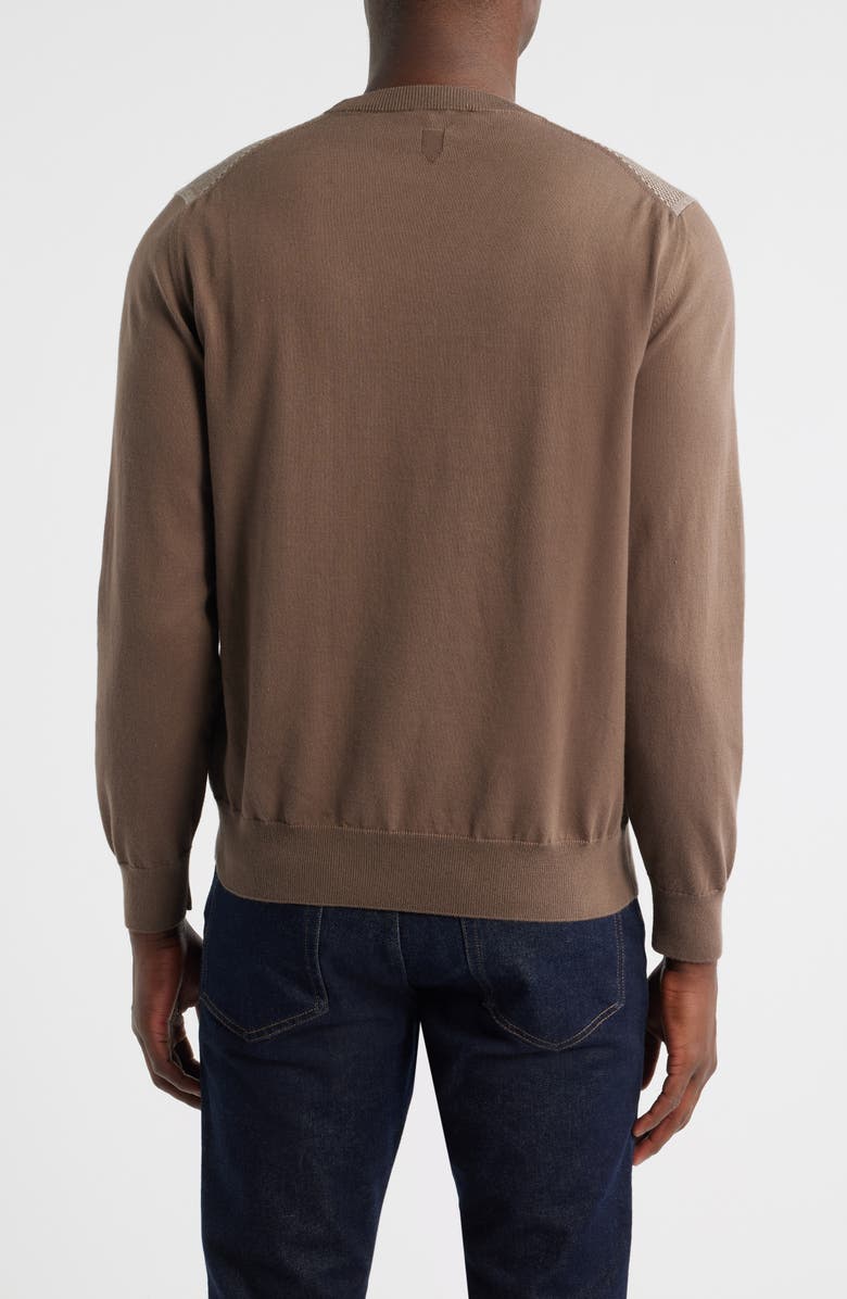 Canali Cotton Crewneck Sweater, Alternate, color, Brown