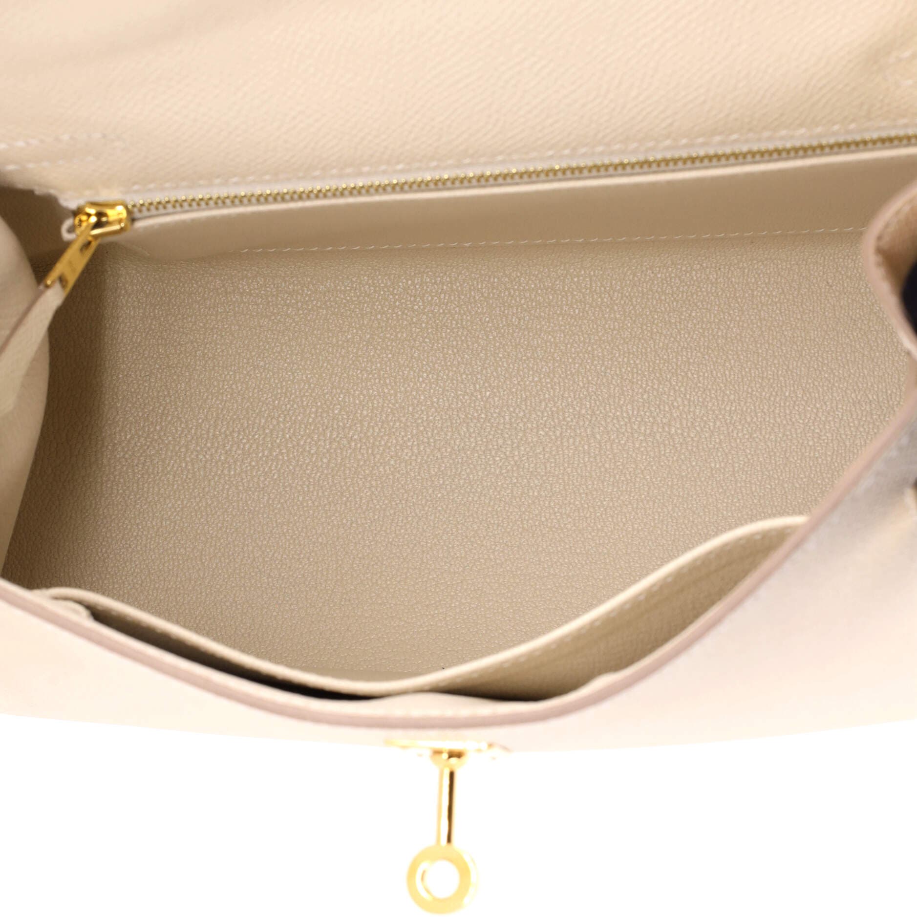 Pre-Owned Hermes Kelly Handbag Light Epsom with Gold Hardware 25, Alternate, color, Nata