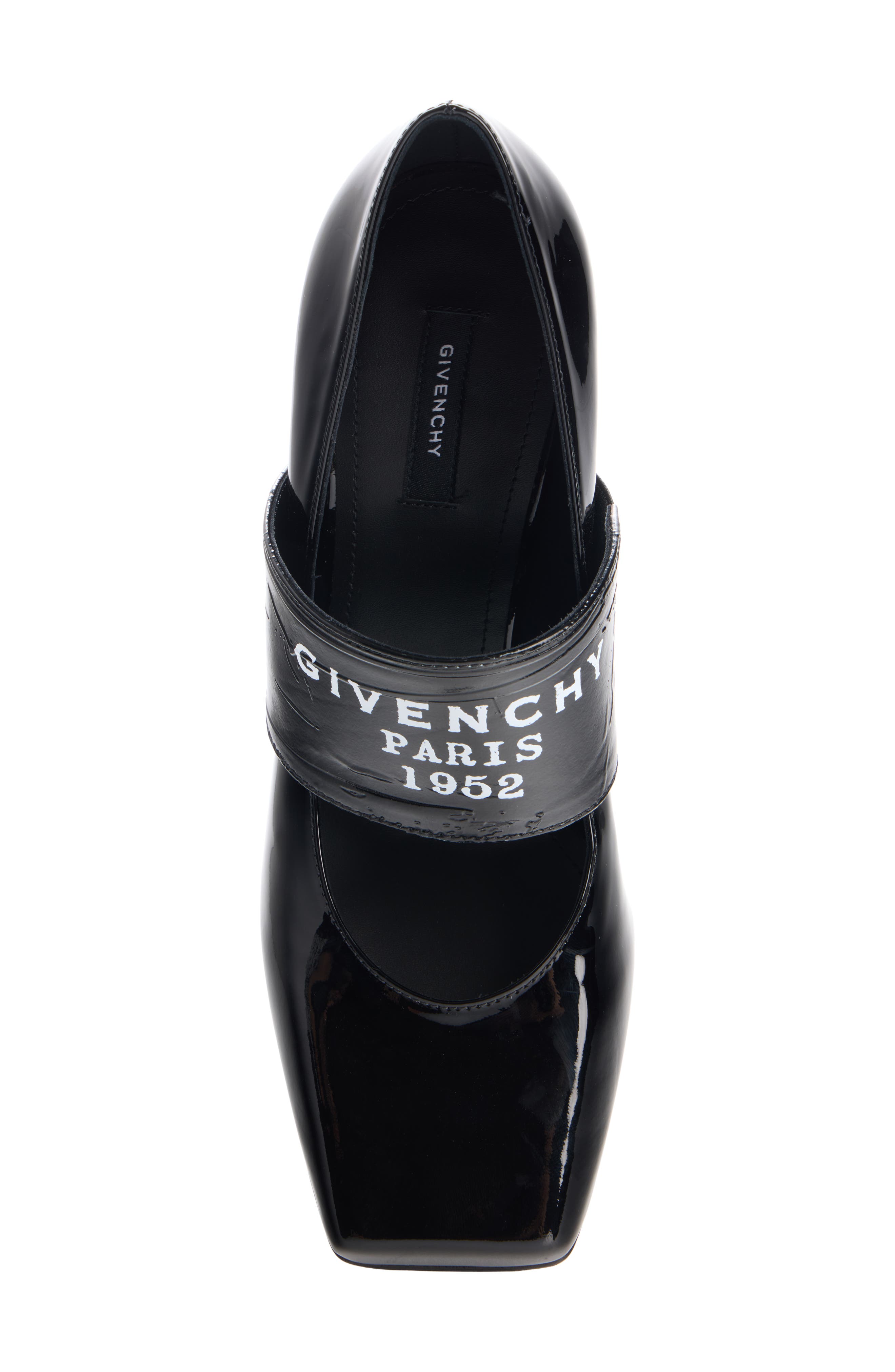 Givenchy Logo Square Toe Mary Jane Pump, Alternate, color, Black