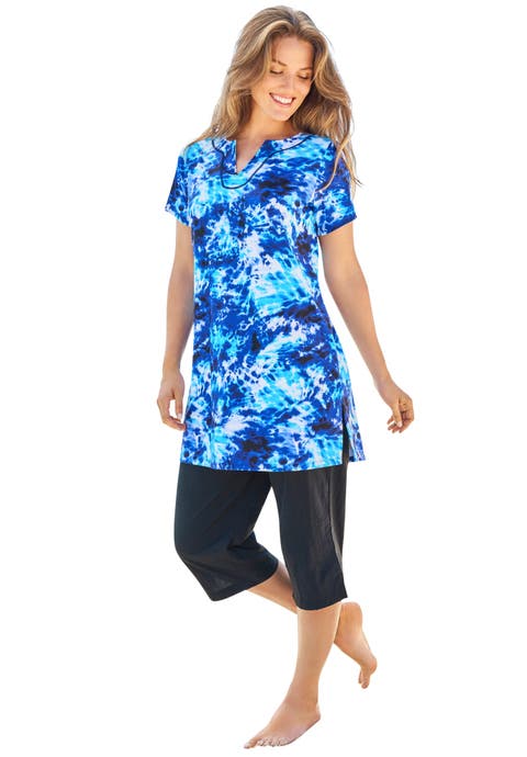 Longer Length Short-Sleeve Swim Tunic