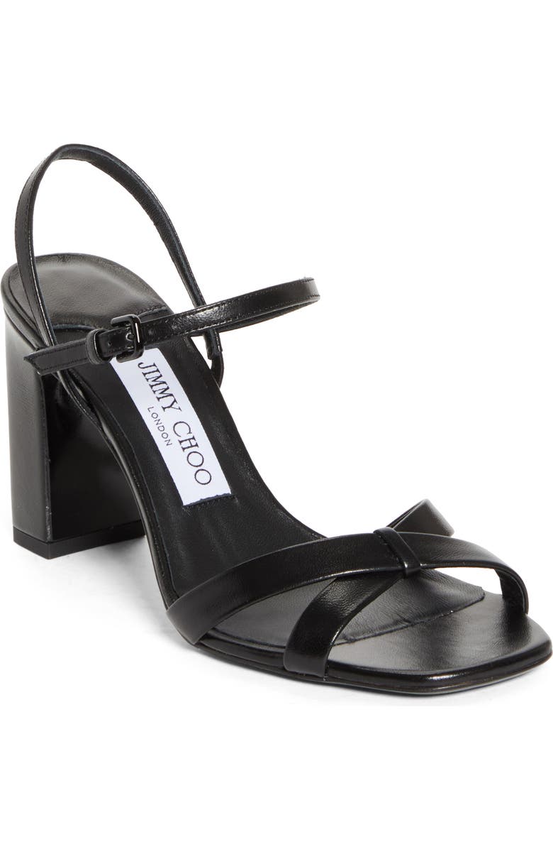 Jimmy Choo Elsy Block Heel Sandal, Main, color, Black