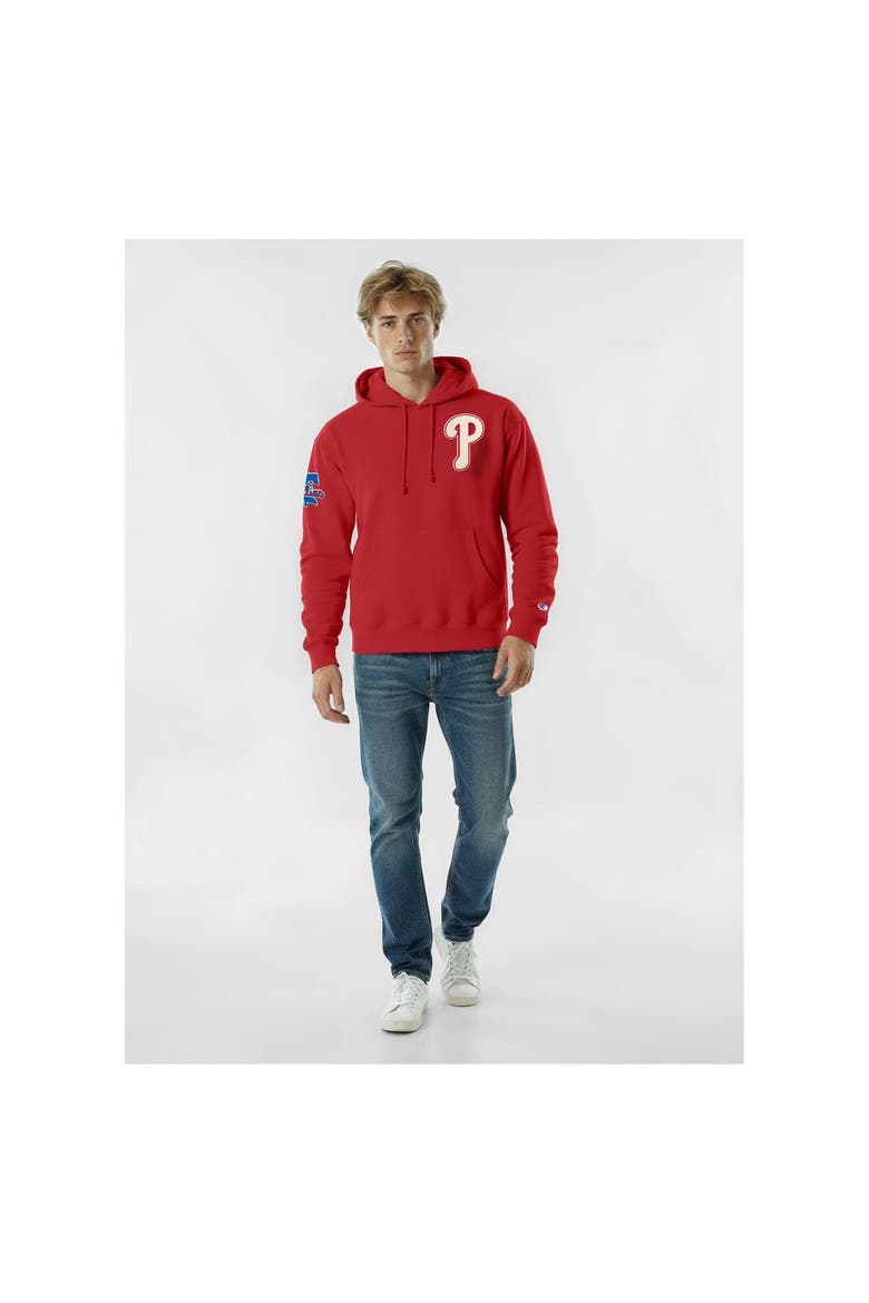 Men's Champion  Red Philadelphia Phillies Reverse Weave Chenille Hoodie, Main, color, Red