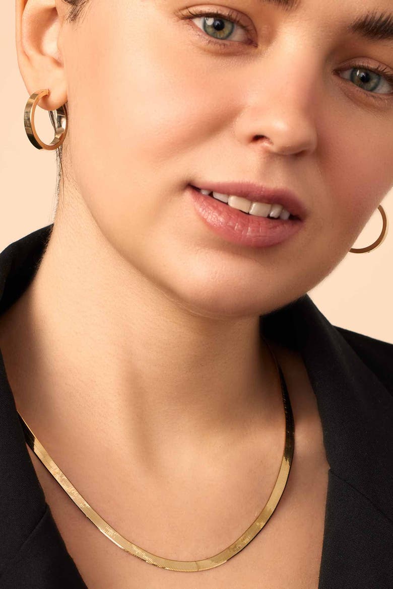 14K Gold Park Avenue Statement Herringbone Chain, Alternate, color, Yellow Gold