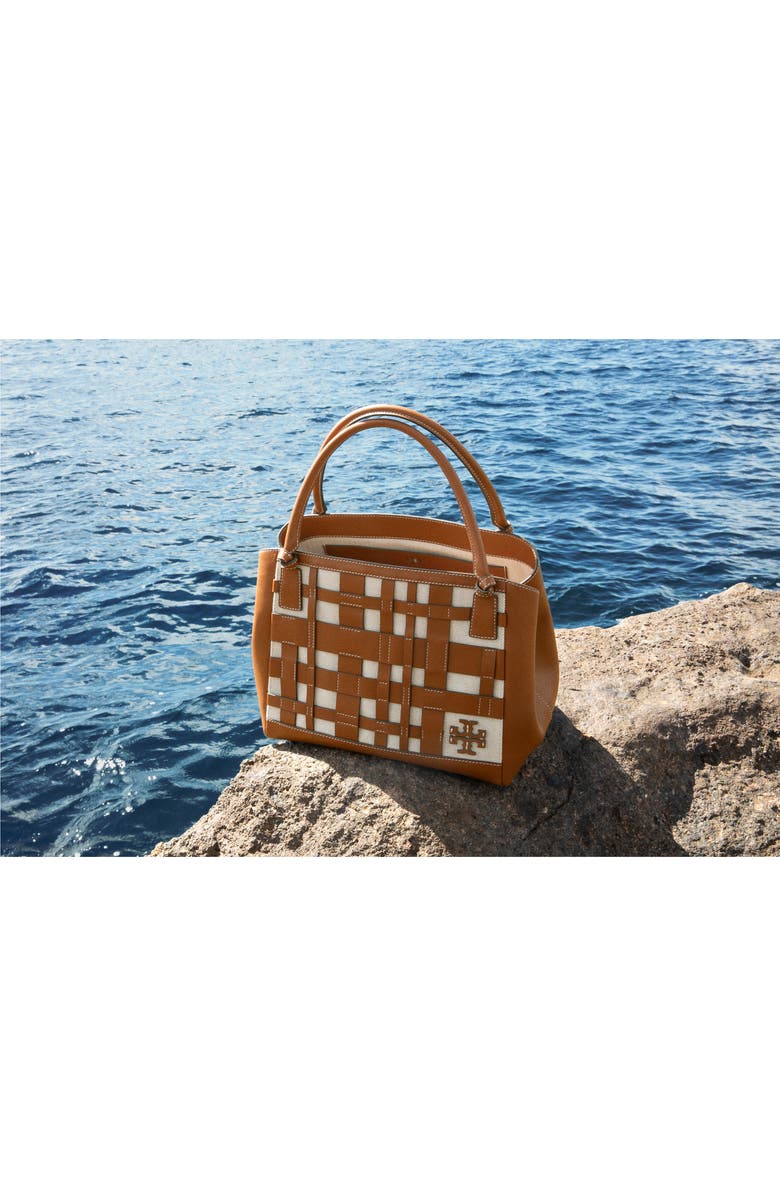 Tory Burch McGraw Canvas & Leather Woven Satchel, Alternate, color,