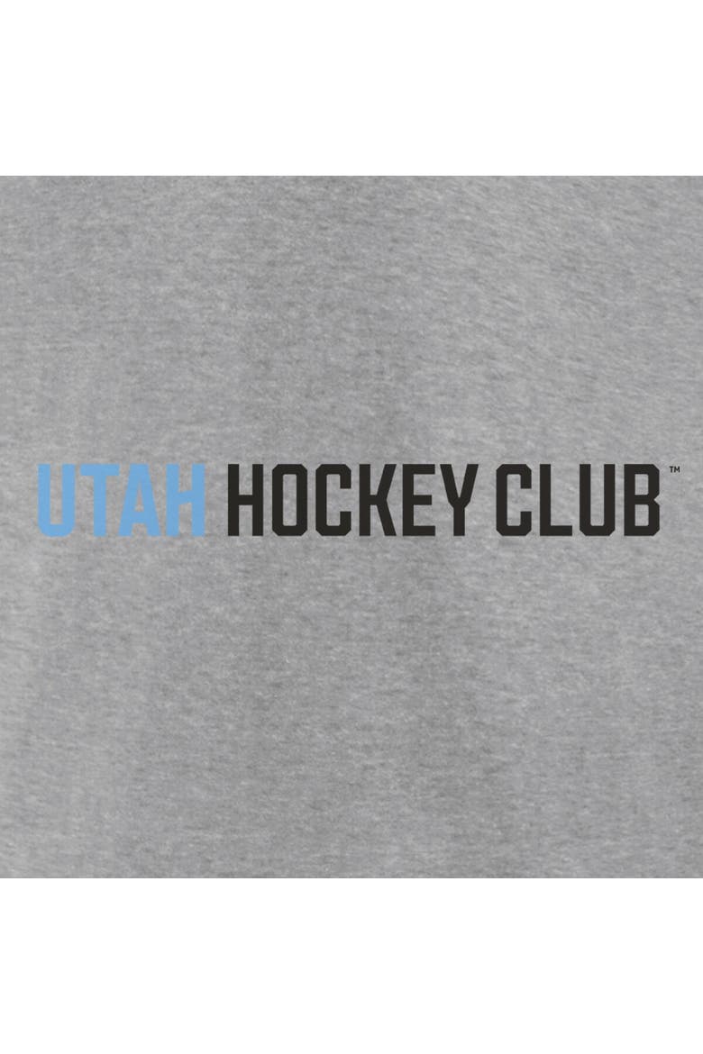 Men's Fanatics Heather Gray Utah Hockey Club Wordmark Logo Fleece Pullover Hoodie, Alternate, color, Heather Gray