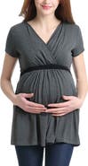 Kimi & Kai Maternity Nursing Colorblock Tunic Top