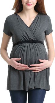Kimi & Kai Maternity Nursing Colorblock Tunic Top