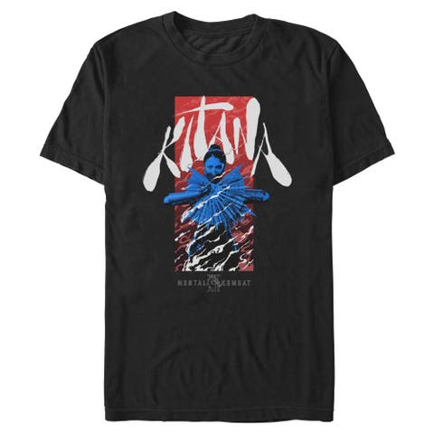 Men's Mortal Kombat II Kitana Classic Steel Fan Pose  Graphic T-Shirt