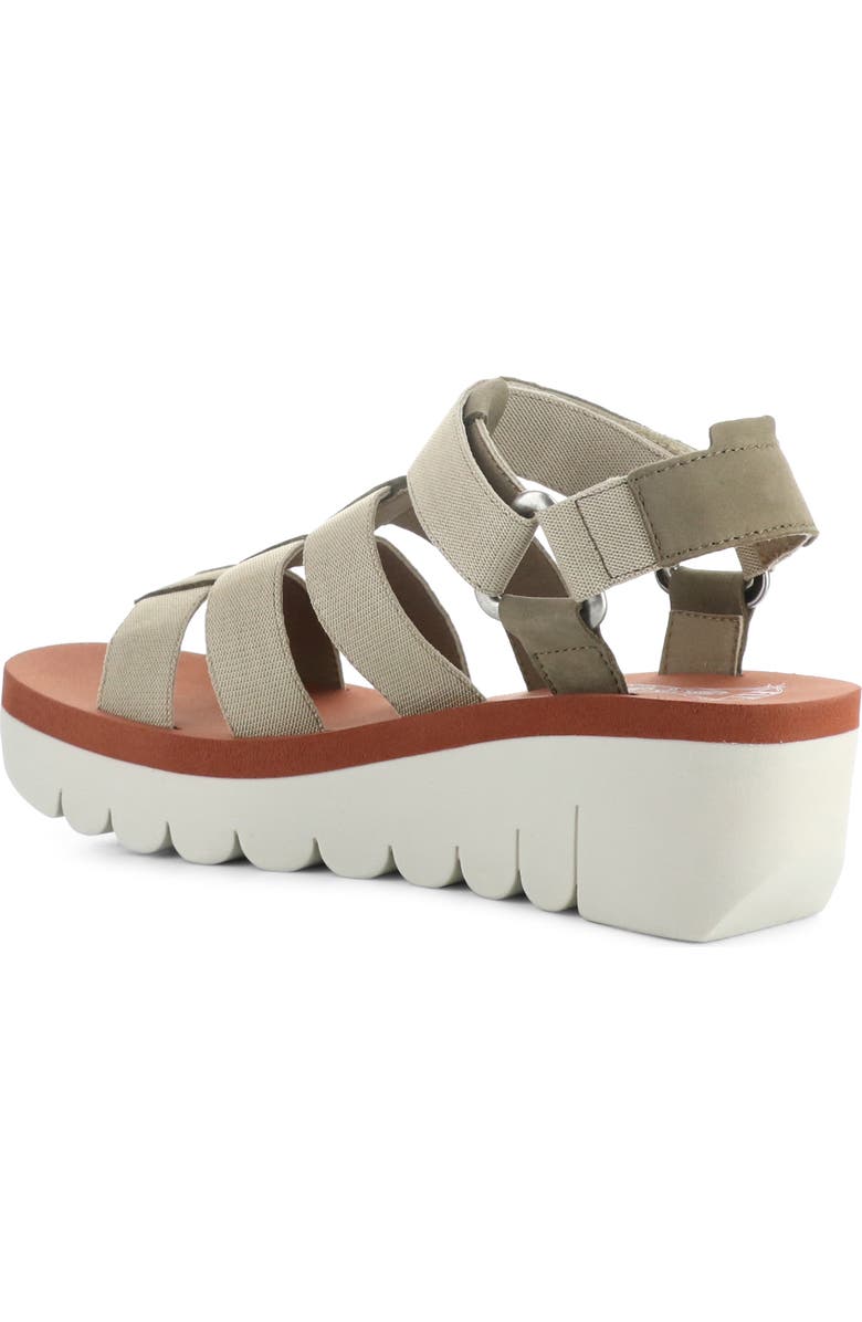 Fly London Yoji Platform Wedge Sandal, Alternate, color, Military/ Beige