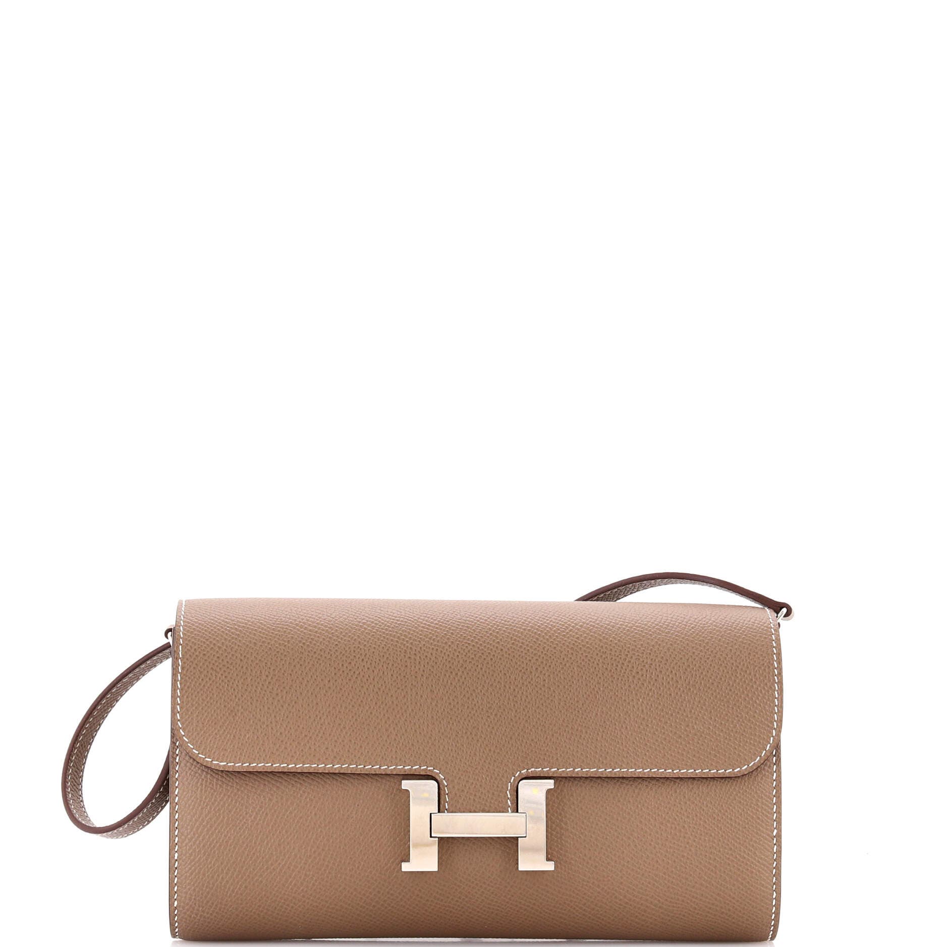 Pre-owned Hermes  Hermes Constance To Go Wallet Epsom In Brown