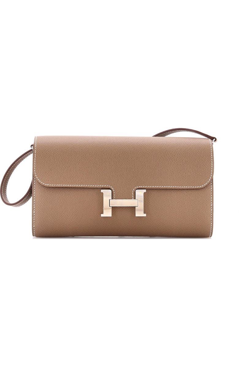 Pre-Owned Hermes Constance To Go Wallet Epsom, Main, color, Etoupe
