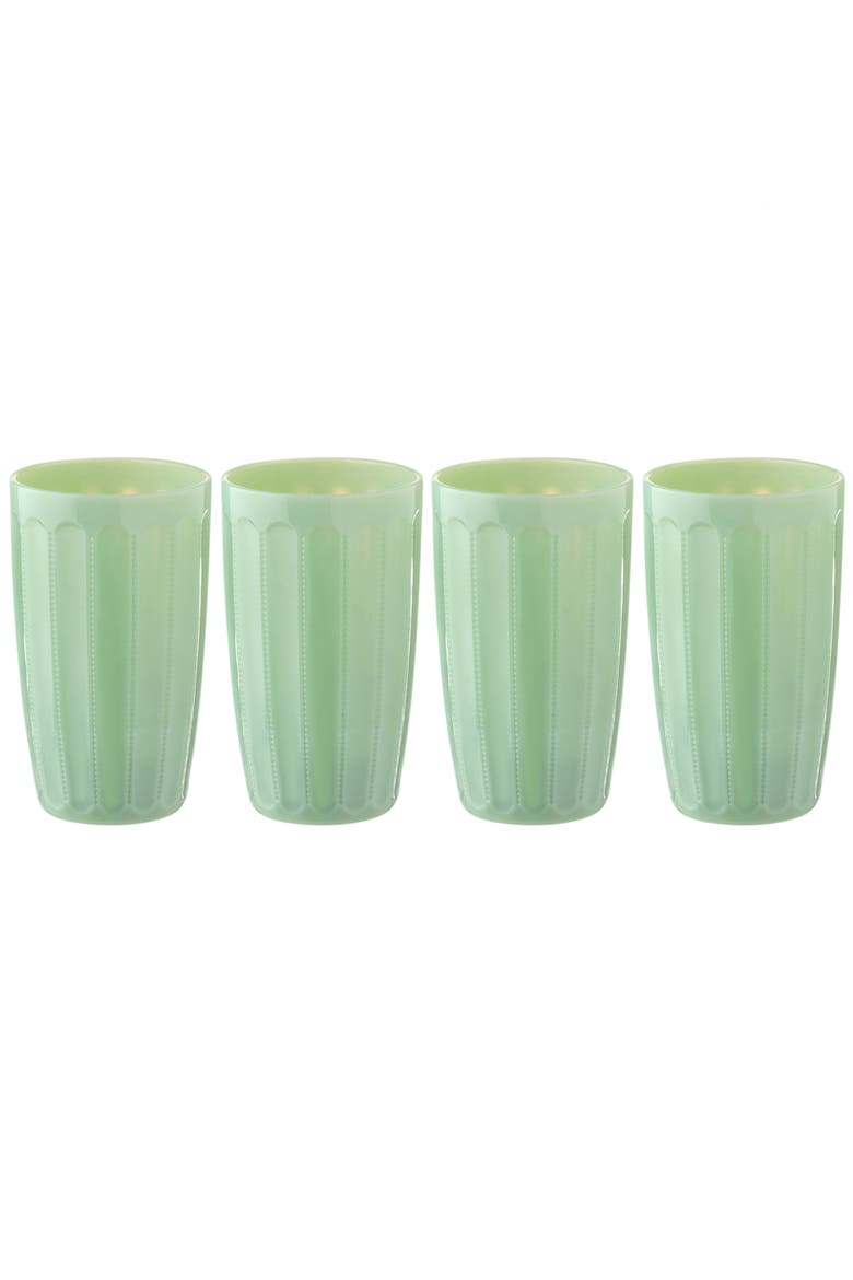 Henan Glass Soft Drink Tumbler 12 oz Set of 4, Main, color, Green
