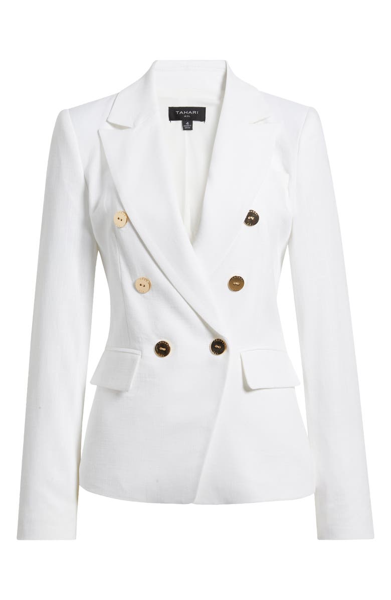 Tahari ASL Double Breasted Blazer, Alternate, color, White