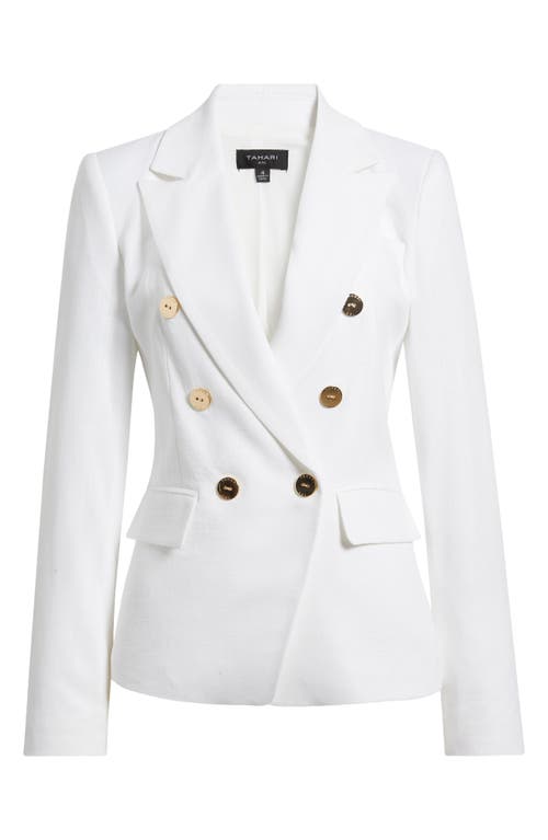 Tahari Asl Double Breasted Blazer In White