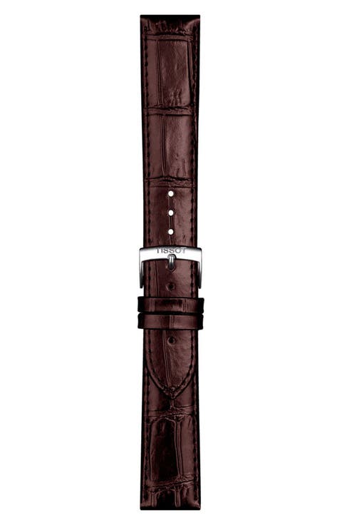 20mm Croc Embossed Leather Watchband