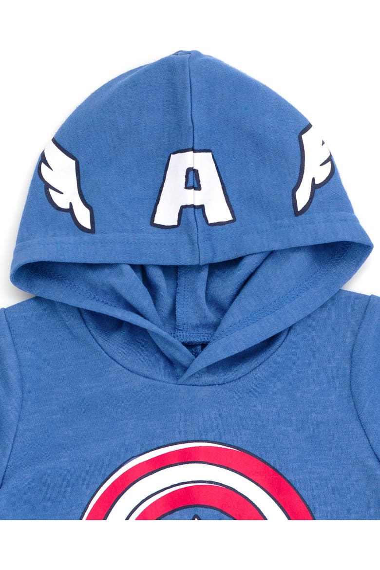Hooded Romper, Alternate, color, Captain America Blue