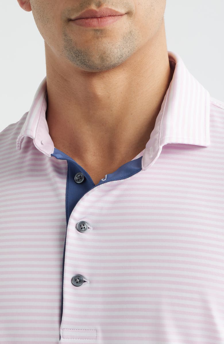 Greyson Quogue Stripe Performance Golf Polo, Alternate, color, Sunrise/ Arctic