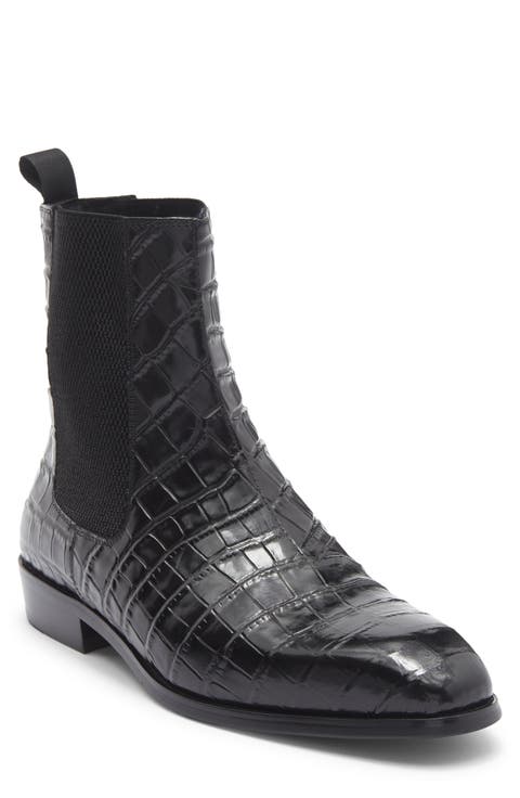 Enzo Croc Embossed Chelsea Boot (Men)