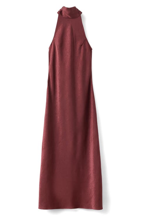 Sleeveless Crinkle Satin Maxi Dress