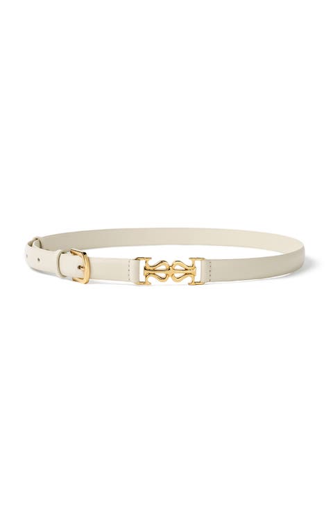 Women's LS Clasp Leather Skinny Belt