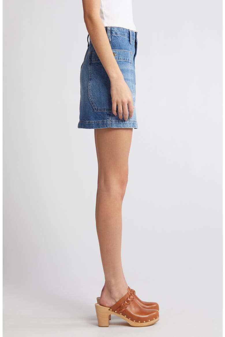 Cargo Denim Miniskirt, Alternate, color, MOREY