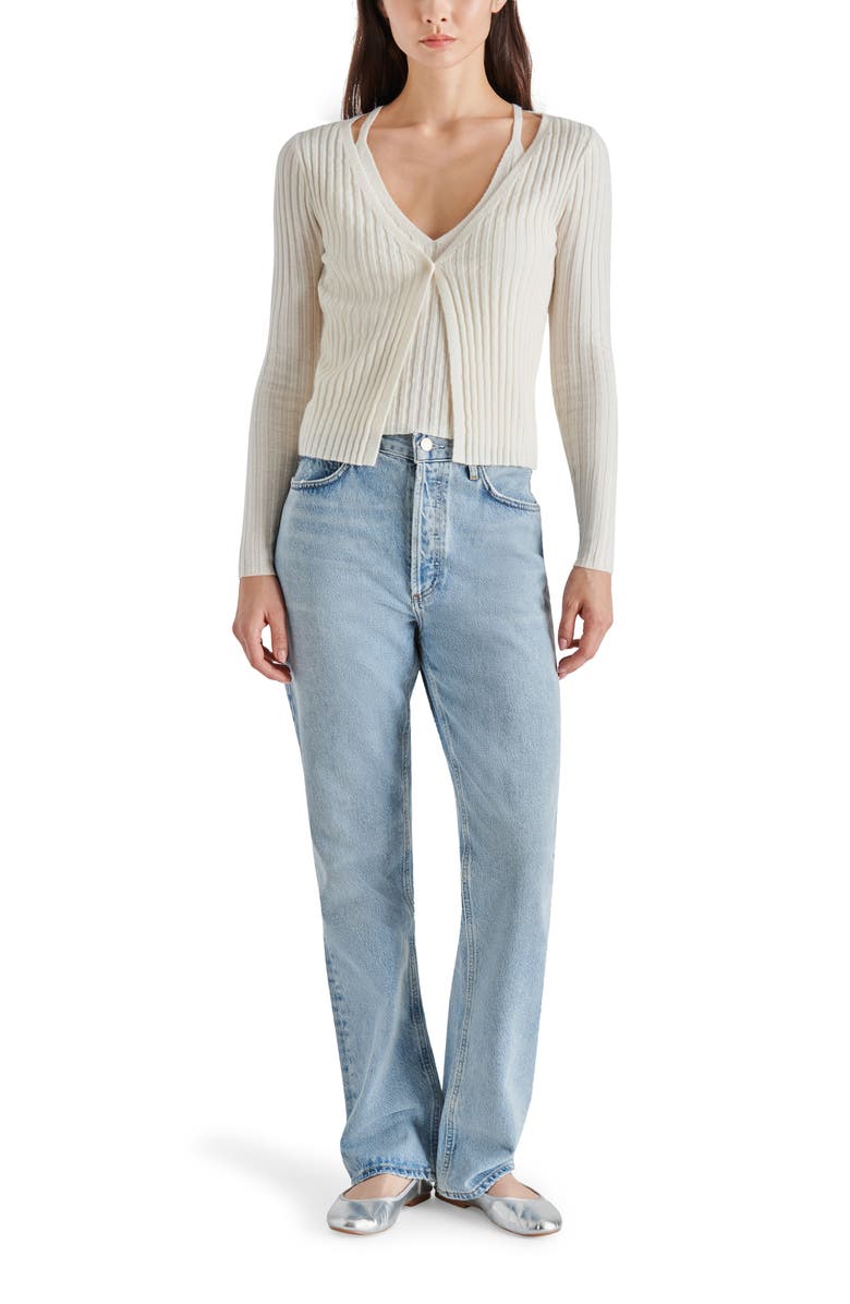 Steve Madden Ribbed Cardigan, Alternate, color,
