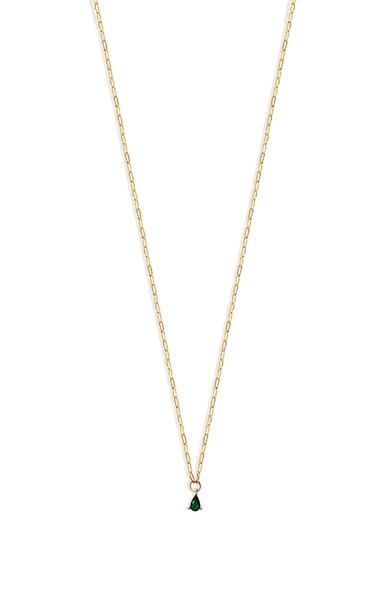 Argento Vivo Sterling Silver Pear Pendant Necklace, Main, color, Gold