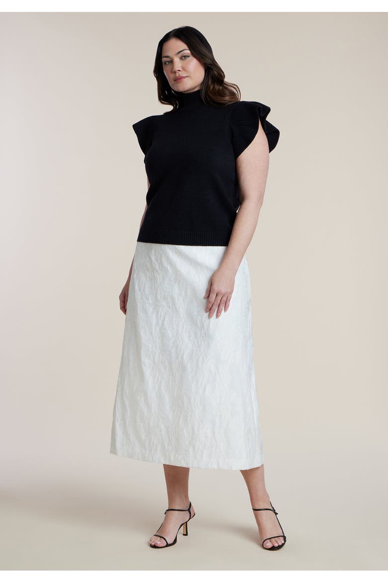 Ruffle Sleeve Sweater, Alternate, color, BLACK ONYX