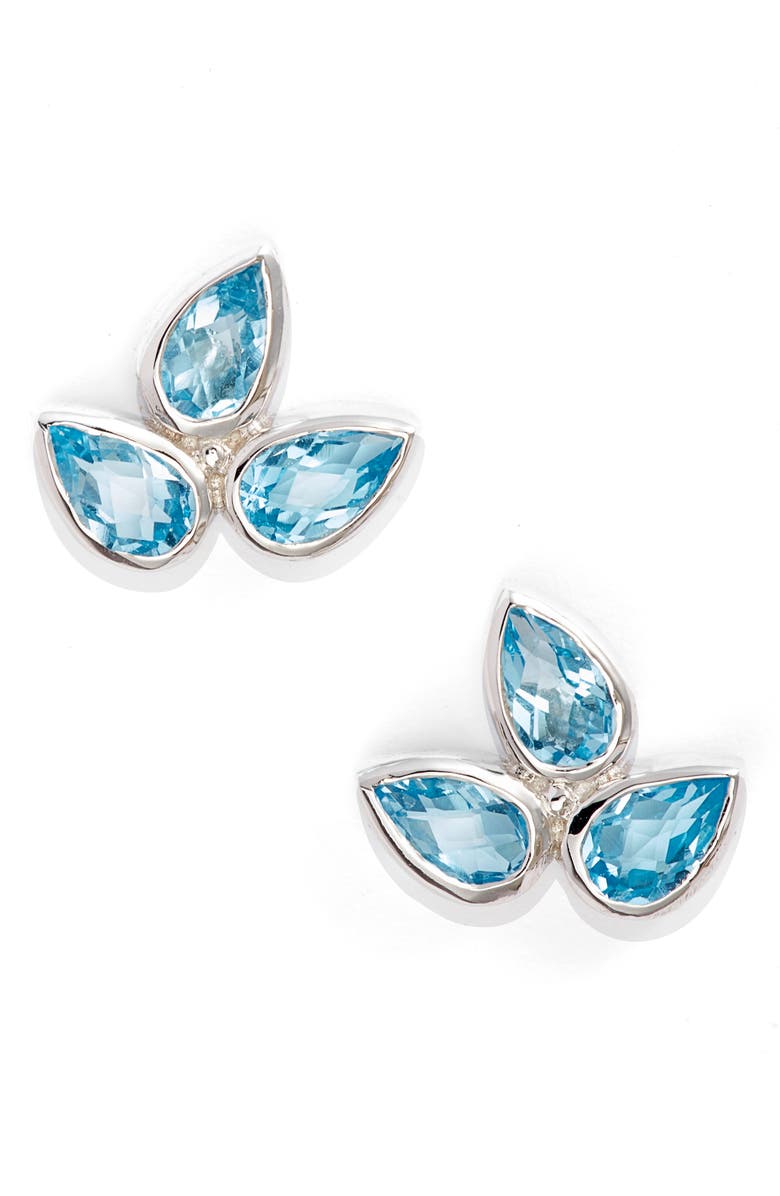 Anzie Micro Bouquet White Topaz Post Earrings, Main, color,