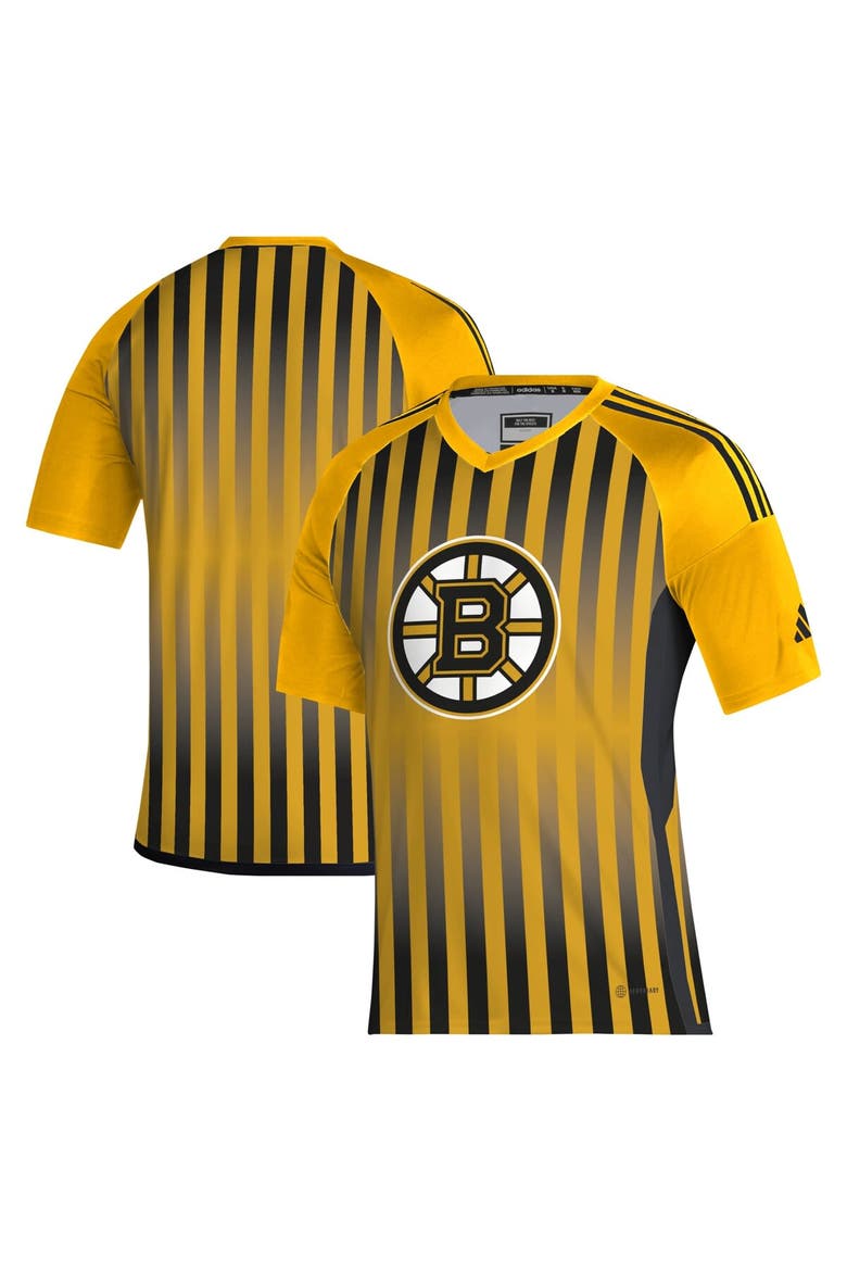 Men's adidas Gold Boston Bruins AEROREADY Raglan Soccer Top, Alternate, color, Gold