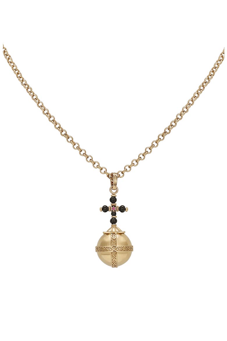 Globus Cruciger Necklace, Main, color, Gold & Black