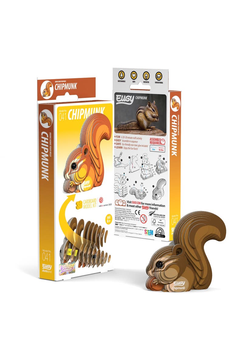 Eugy Puzzles Chipmunk 3D Puzzle, Main, color, NO COLOR