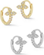 GLAZE JEWELRY Set of 2 Pavé Cross Earrings