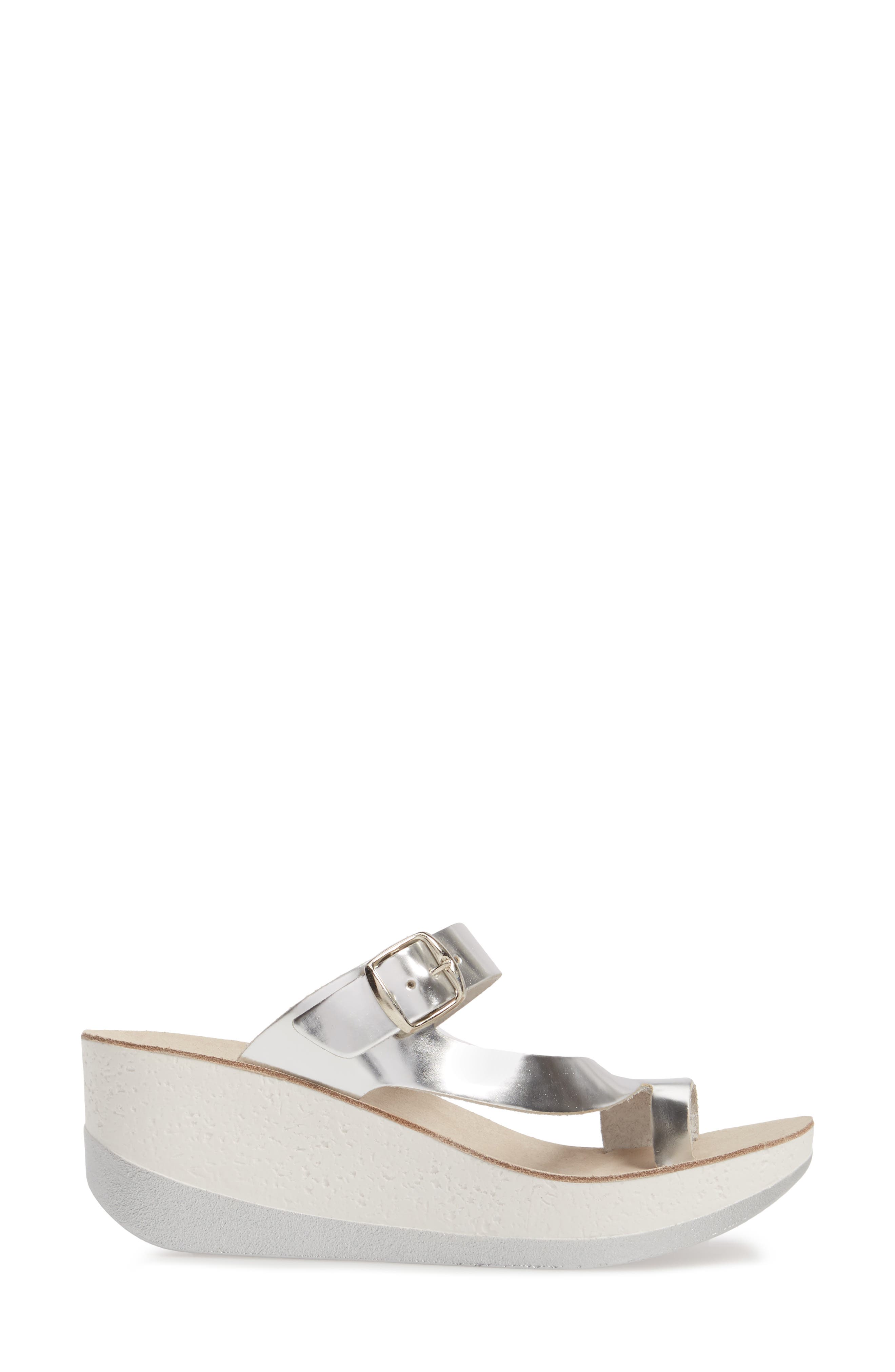 Felisa Wedge Sandal, Alternate, color, SILVER LEATHER
