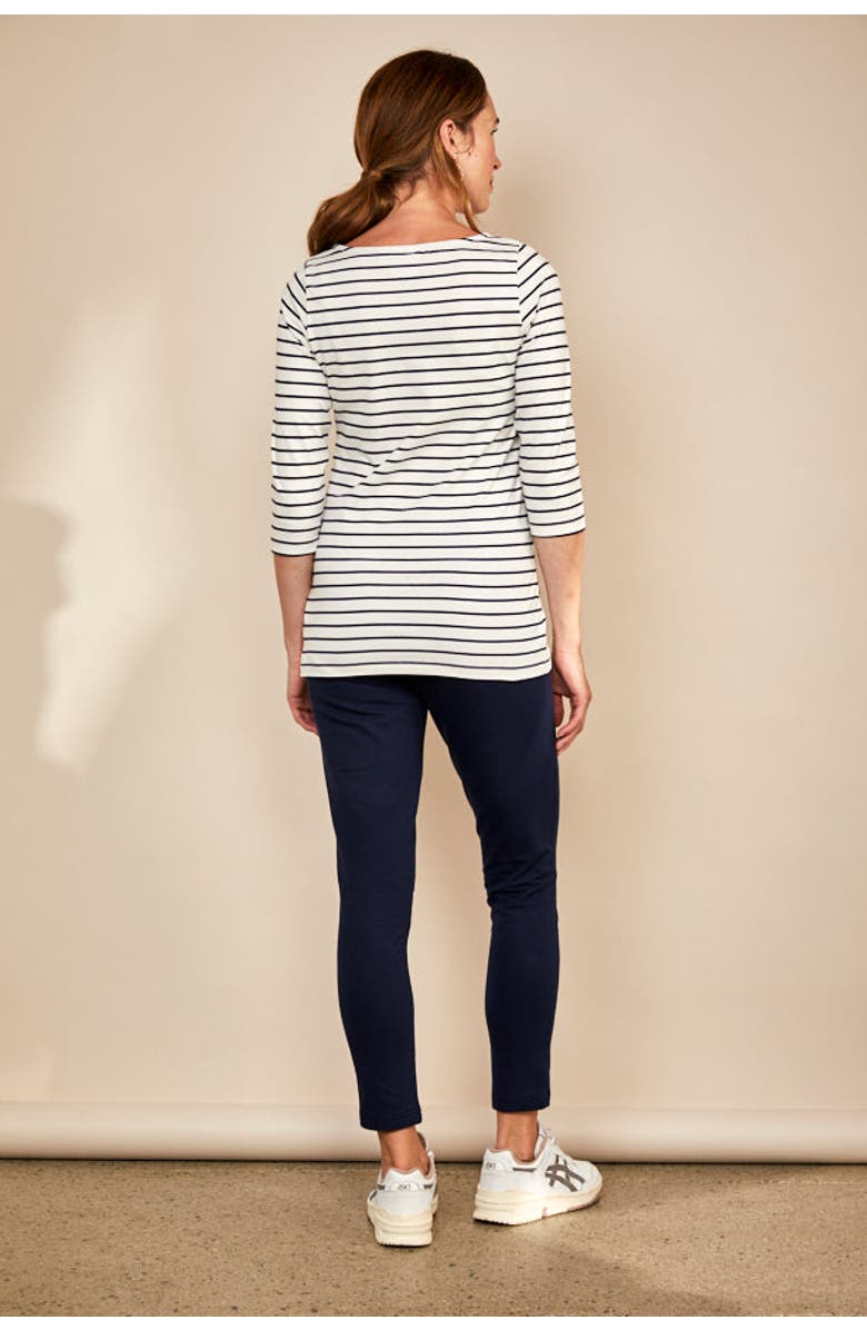 The Bshirt Nursing 3/4 Sleeve Top, Alternate, color, White / Navy Stripe