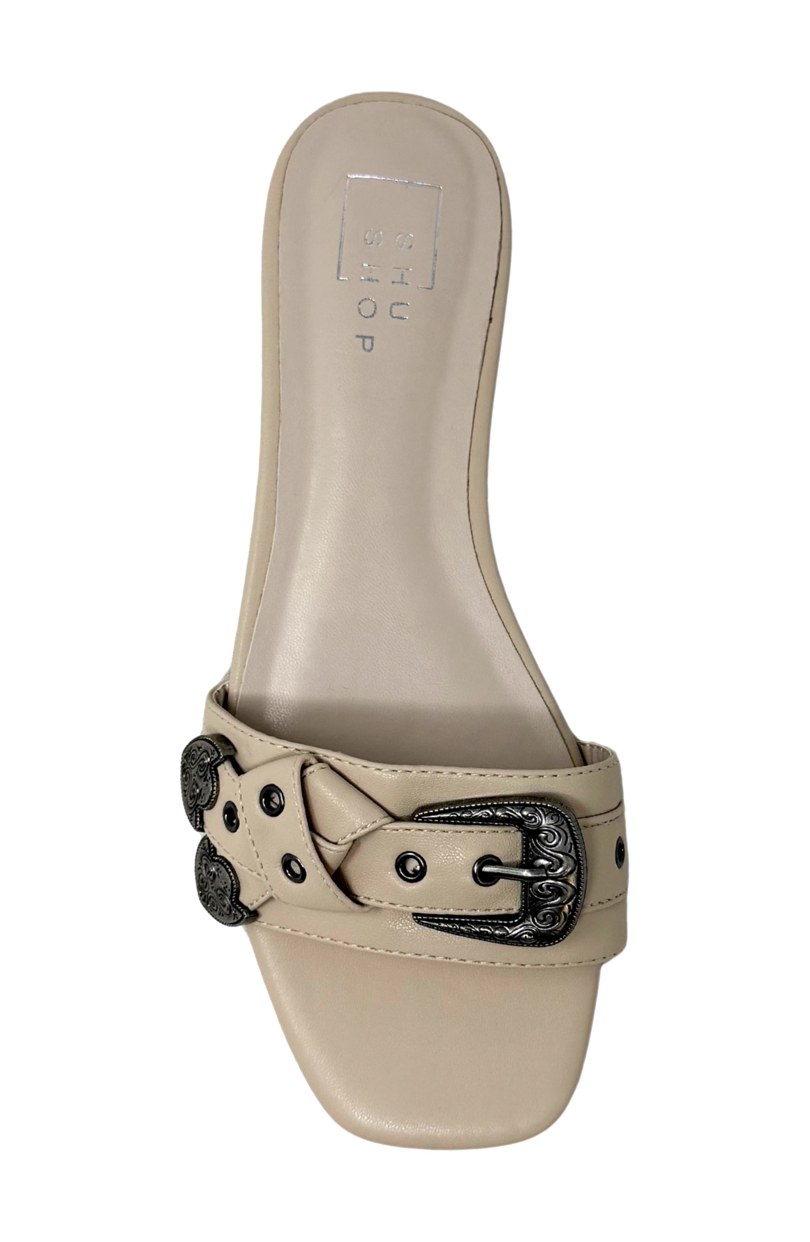 SHUSHOP Darryl Slide Sandal, Alternate, color, Beige