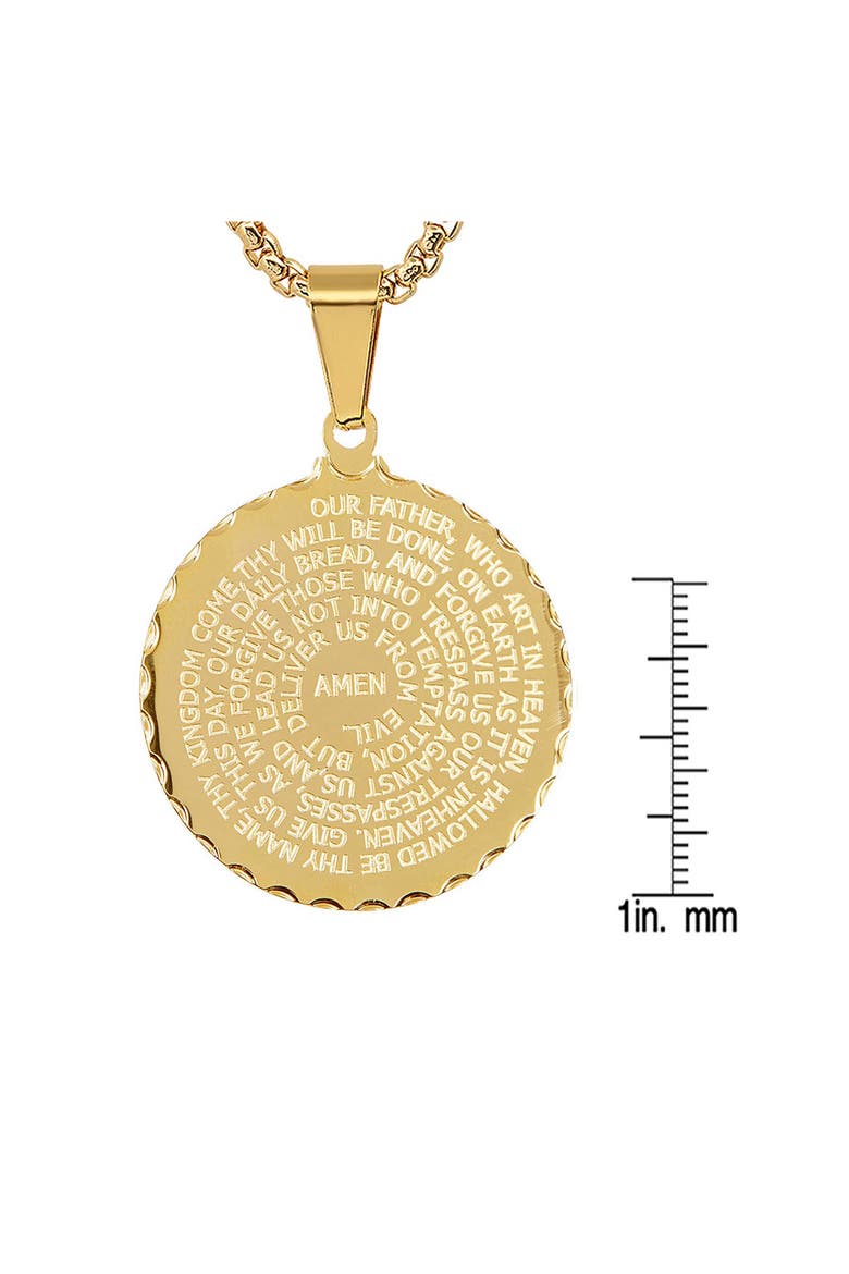 18k Gold Plated Lord's Prayer Pendant Necklace, Alternate, color, YELLOW