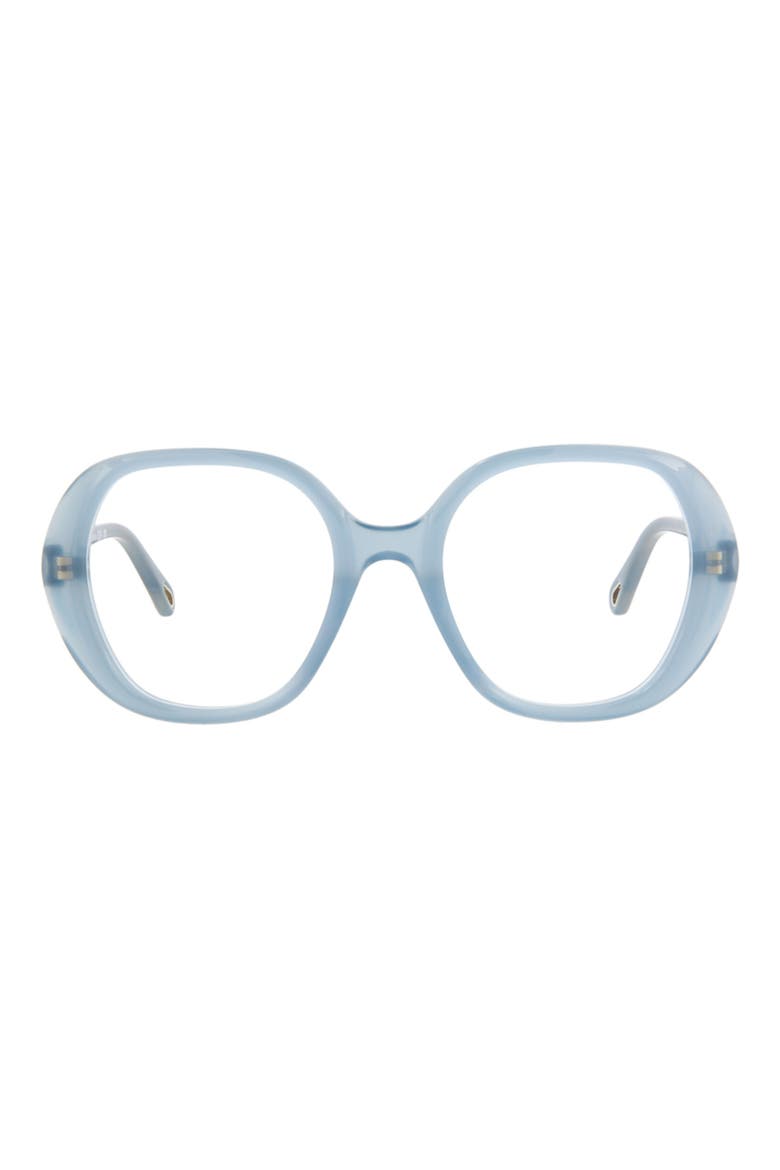 51mm Square Optical Glasses, Main, color, LIGHT BLUE TRANSPARENT