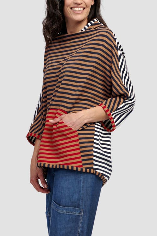 ALEMBIKA ALEMBIKA MIXED STRIPES MOCK NECK TOP