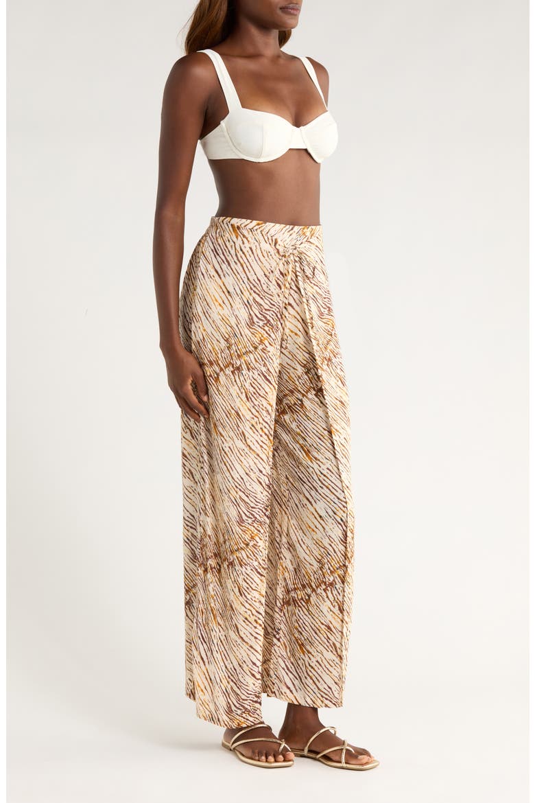 Print Cover-Up Wrap Pants, Alternate, color, NEUTRAL SAHARA