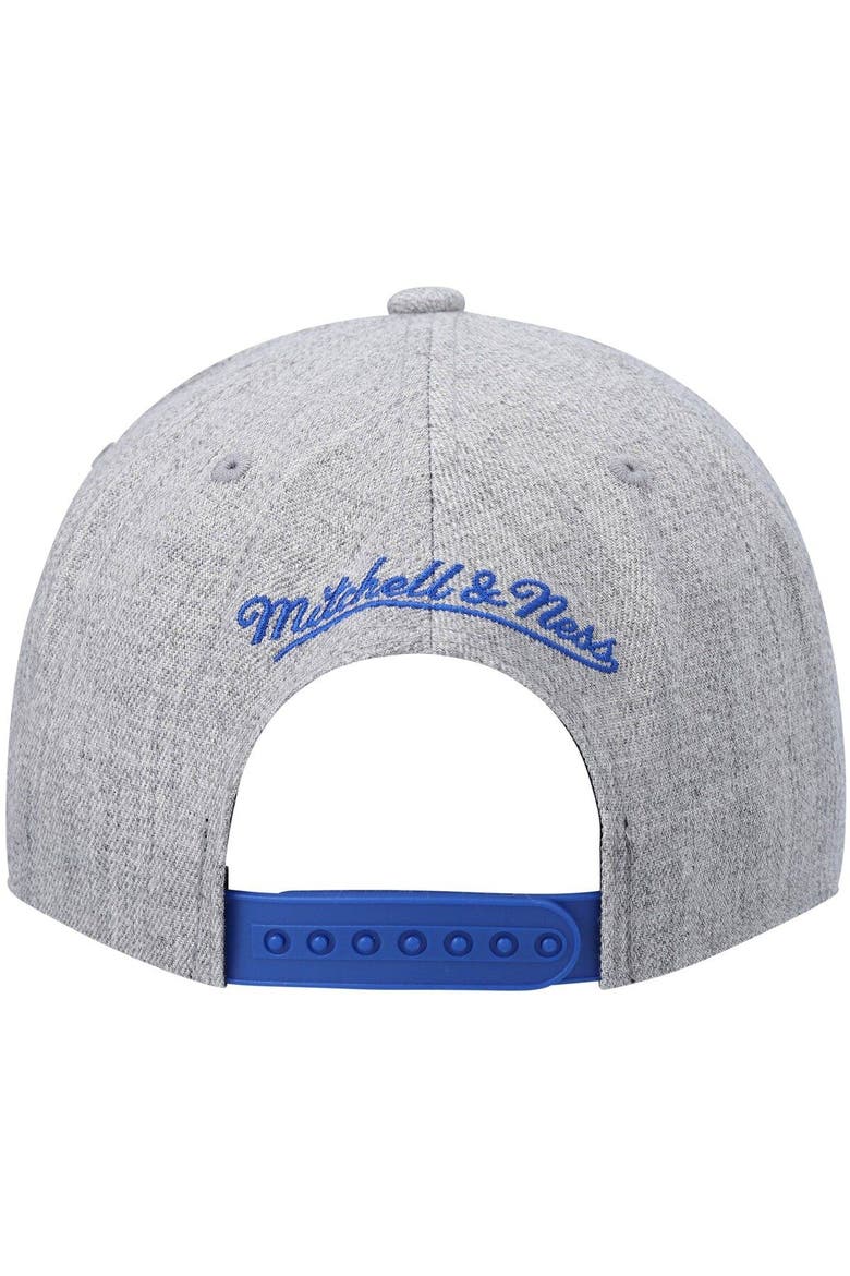 Men's Mitchell & Ness Heathered Gray Los Angeles Lakers Hardwood Classics Team 2.0 Snapback Hat, Alternate, color, Heather Gray