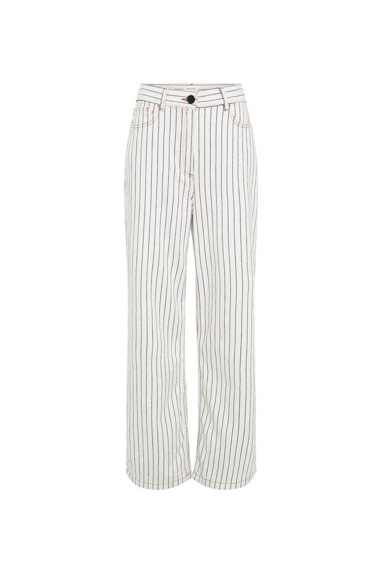 Amaliah Striped Wide Leg Jeans, Alternate, color, Ecru