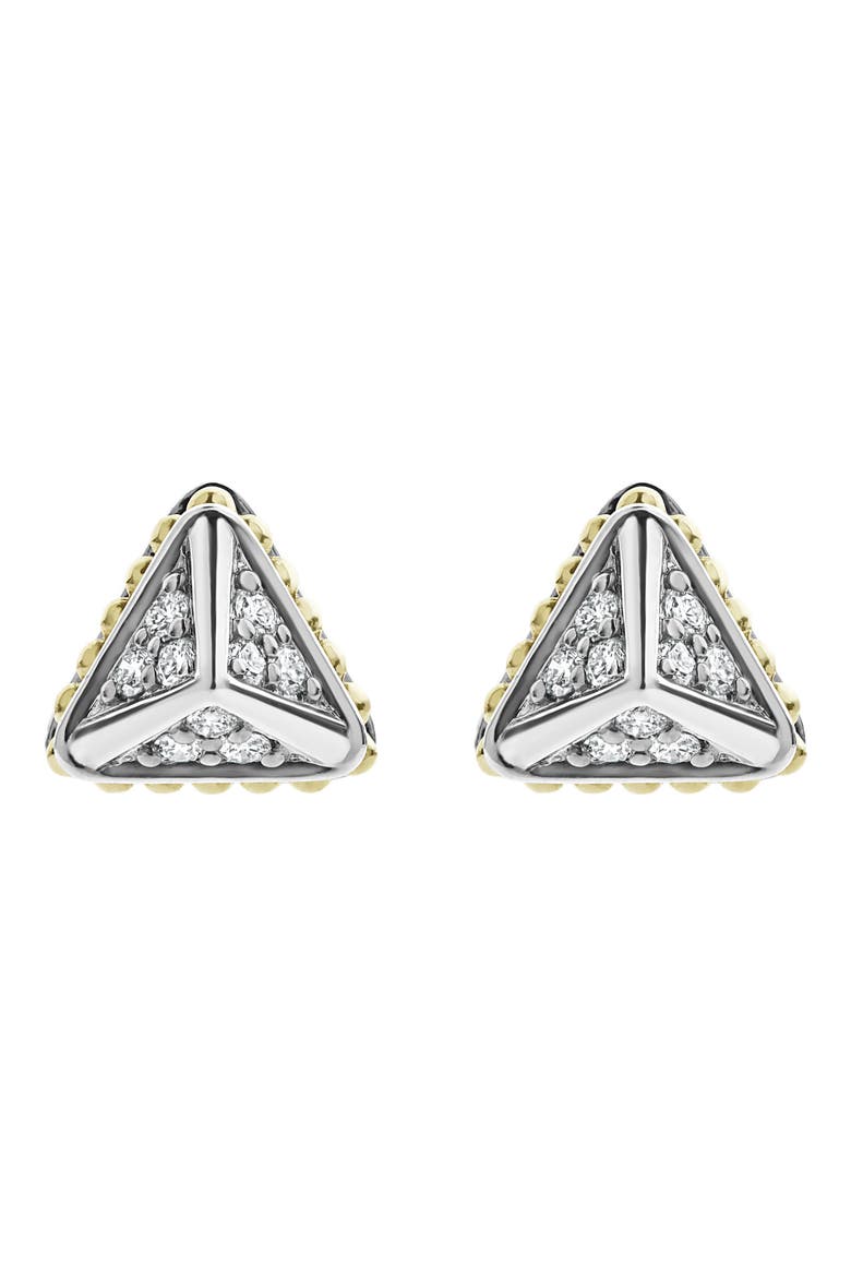 KSL Lux Diamond Pyramid Stud Earrings, Alternate, color, SILVER/ DIAMOND