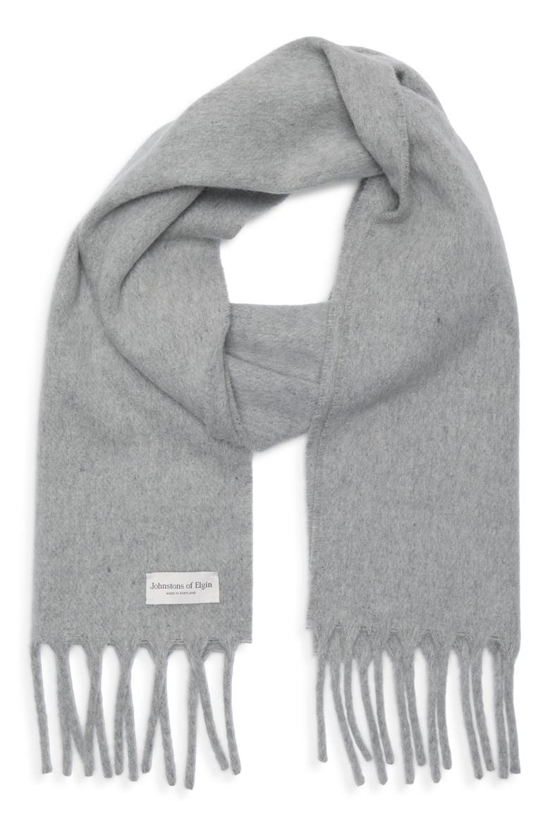 Mull Wool Fringe Scarf, Main, color, LIGHT GREY HA0200