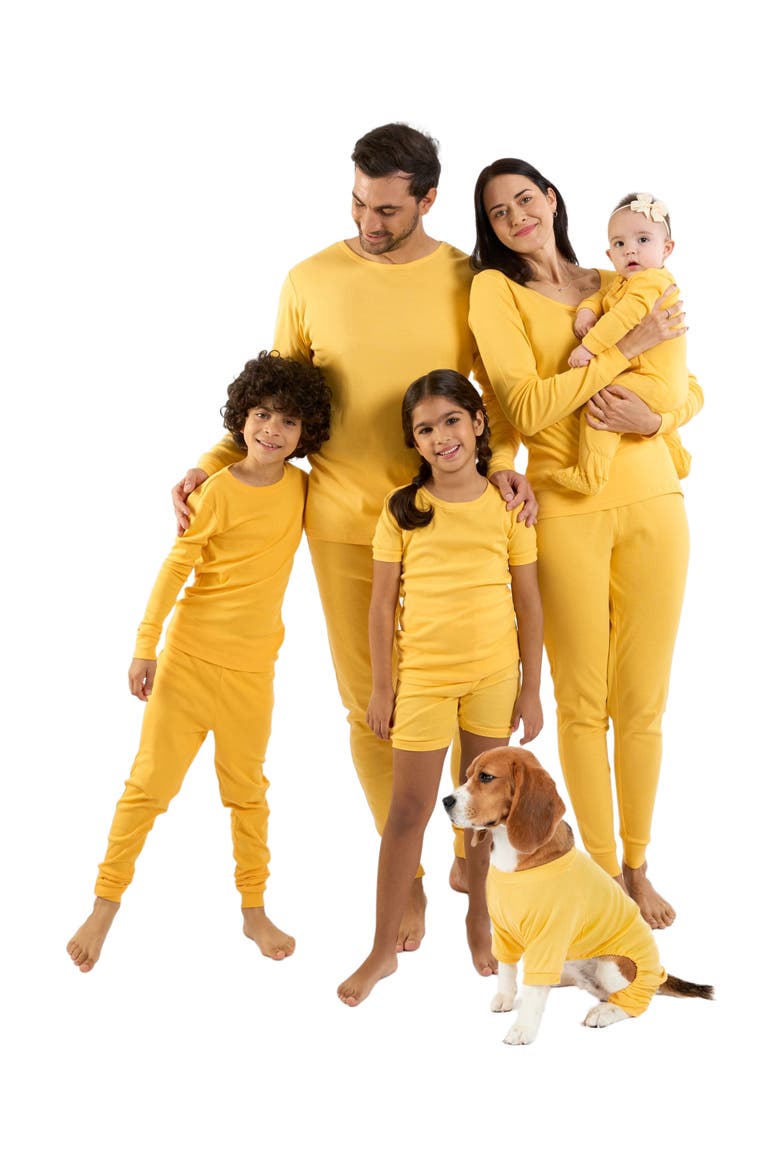 Dog Cotton Solid Matching Family Pajamas, Alternate, color, Yellow