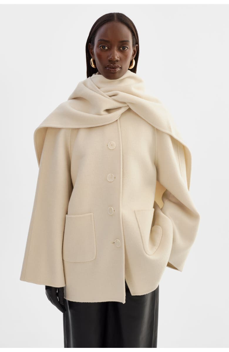 LAMARQUE ANCA | Wool Scarf Jacket, Main, color, Winter White