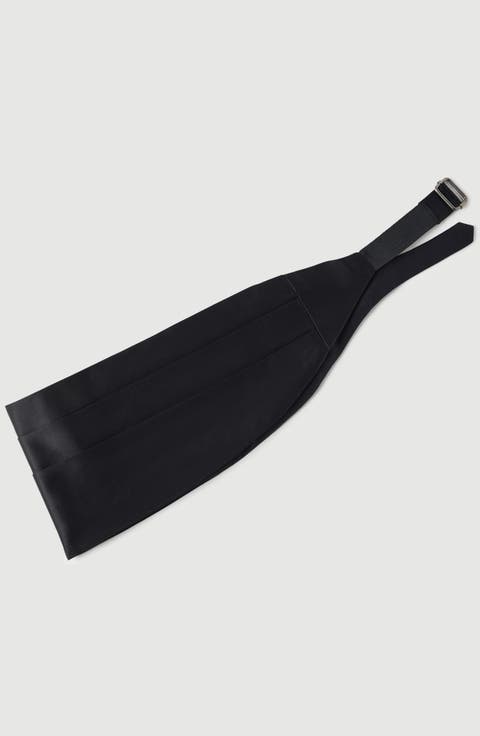 Cotton and silk satin cummerbund