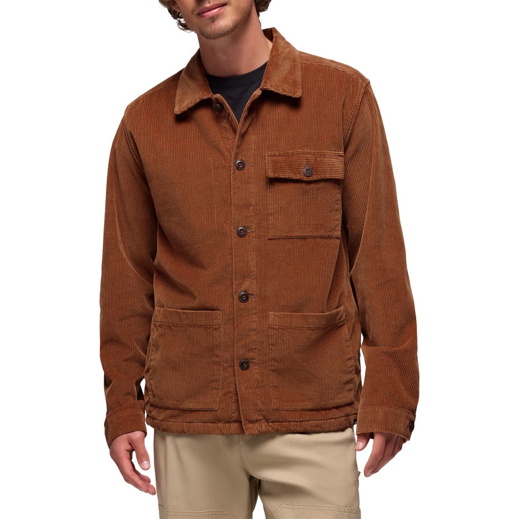 Prana Ridgecrest Organic Cotton Corduroy Chore Coat In Brown