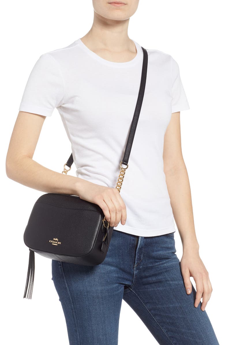 COACH Pebbled Leather Camera Bag, Alternate, color,