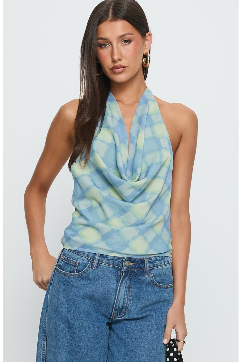 Karelyn Plunge Halter Top, Alternate, color, MULTI
